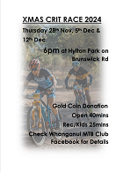 Xmas Crit Races 2024 -Thursday 6pm @ Hyltons Pit         28th November, 5th December & 12th December